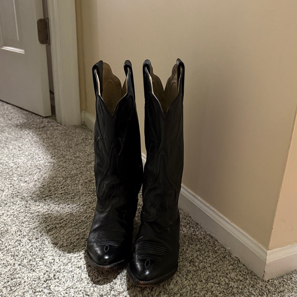 Dan Post Black Heeled Western Boots